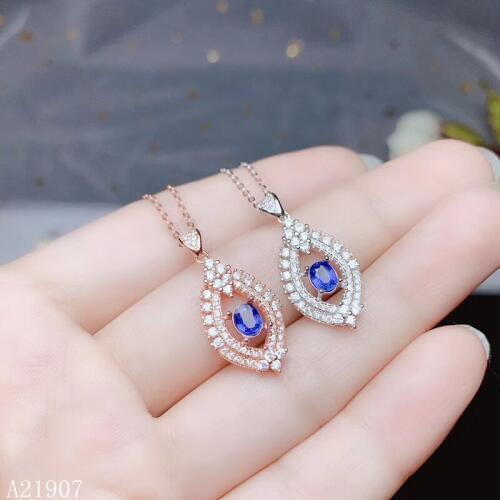 KJJEAXCMY Fine Jewelry 925 sterling silver inlaid natural garnet female pendant + necklace support detection new