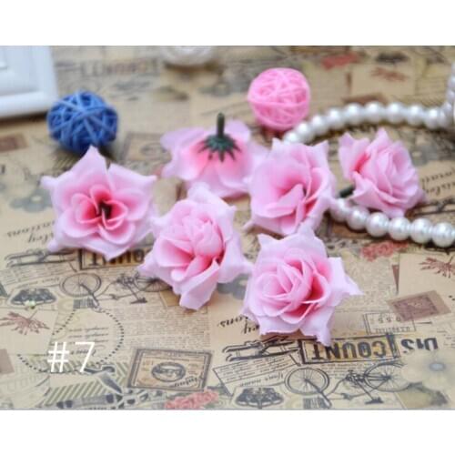 10pcs Artificial Foam Roses Flowers For Home Wedding Decoration Scrapbooking PE Flower Heads Kissing Balls Multi Color