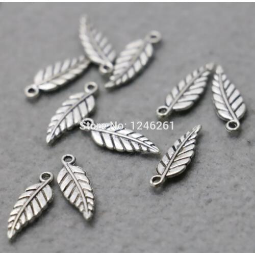 10PCS Accessory buttons Fittings for clasps jewelry Alloy leaf Silver-plate DIY New Jewelry Making Design separate Silver-plate