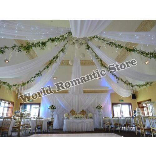 12pcs 8m x 0.45m wedding fabric decor Wedding Party Banquet Decoration Wedding Ceiling Drape Canopy Drapery for decoration