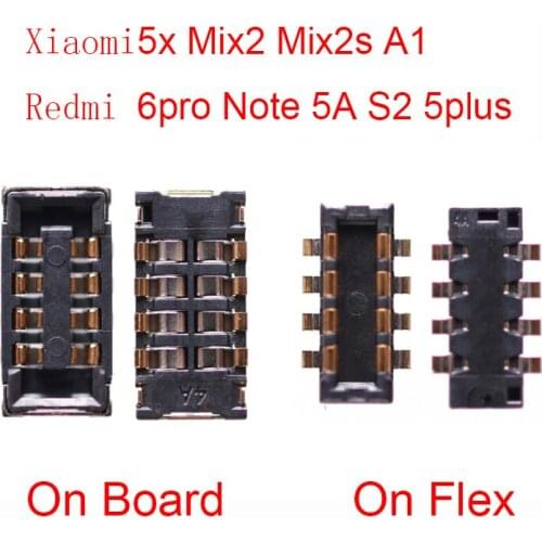2PCS Battery FPC Connector Plug For Xiaomi Mi 5x A1 Mix 2 2S Mix2 Mix2s Redmi 6 Pro Note 5A S2 5 Plus Clip Holder On Motherboard