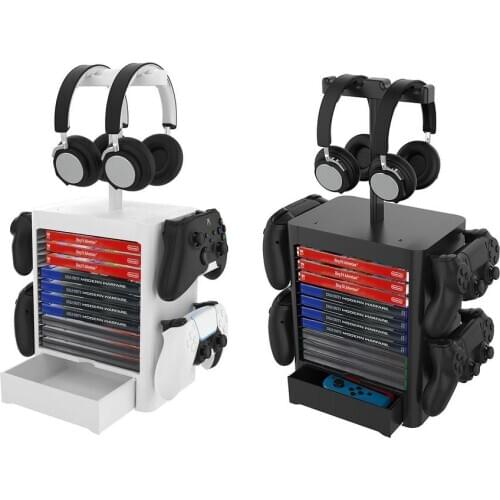 2020 Rondaful Storage Rack Durable High-quality Organizer 5Game Disc With Earphone Storage Rack Can Store For PS5 Game Console