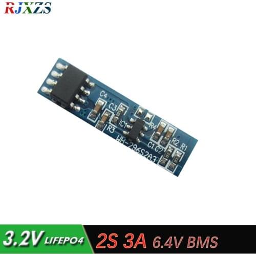 2S 3A 6.4V LiFePO4 BMS/PCM/PCB battery protection circuit board for 2 Packs 18650 Battery Cell