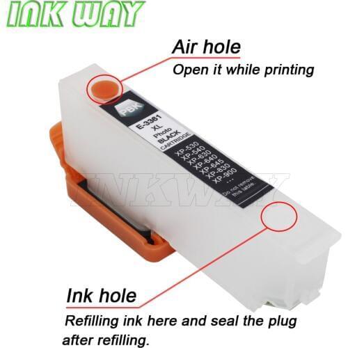 INK WAY 6 SETS XP-530 XP-630 XP-635 XP-830 XP-540 XP-640 XP-645 XP-900 ink cartridge,empty refillable ones with permanent chips