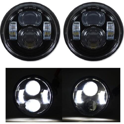 Black/Chrome 4.65 inch Motorcycle Headlights for FXDF Dyna Fatbob Motorcycle LED Hi Low Projector For Dyna Fat Bob