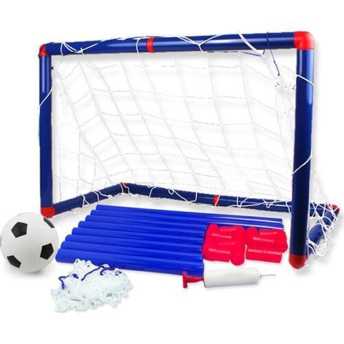 Kids Sports Soccer Toy Set with Ball Pump Goal Net Football Toy Set for DIY Indoor Outdoor Practice