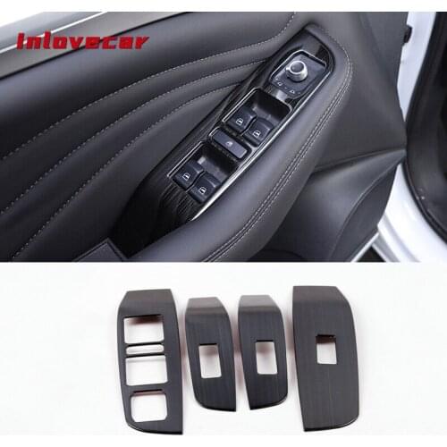 For Haval F7 F7x Car Window Switch Panel Trims Stainless Steel Decorative Interior Parts Frame Mouldings Auto Accessories 4pcs