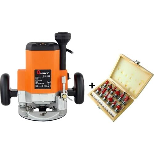 220V Electric Woodworking Trimmer Electric Router Wood Slotting Machine Adjustable Speed Wood Miller 2200W With 12pcs Cutter