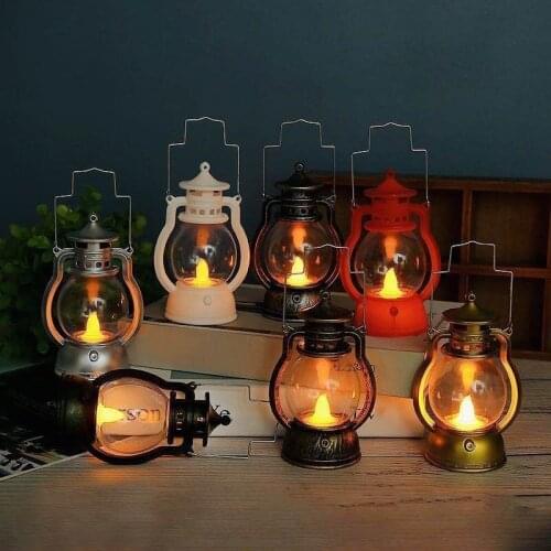 Retro Oil Lamp Energy-Saving Holiday Desktop Hanging Bar Night Light Halloween Decorative Led Small Home Party Retro Lantern