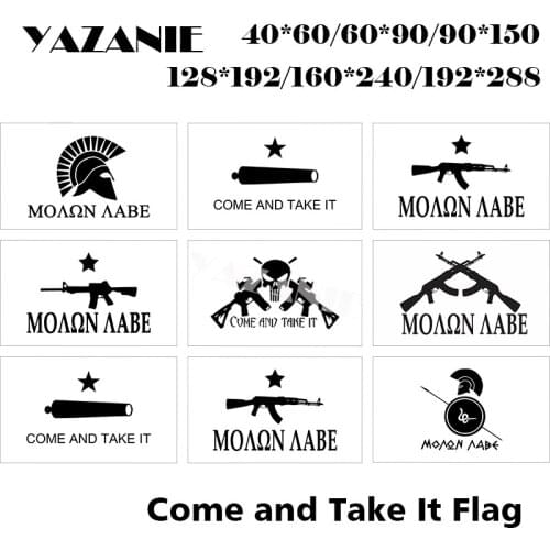 YAZANIE Any Size Come and take it Custom Flags Texas Gonzales NRA Texas Revolution Greek Spartan Molon Labe Flags and Banners