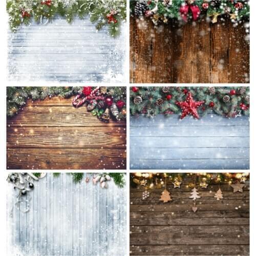 Photography Backdrop Christmas Snowy Wood Party Decor Photo Background Newborns Baby christmas Xmas Family Studio Photocall Prop