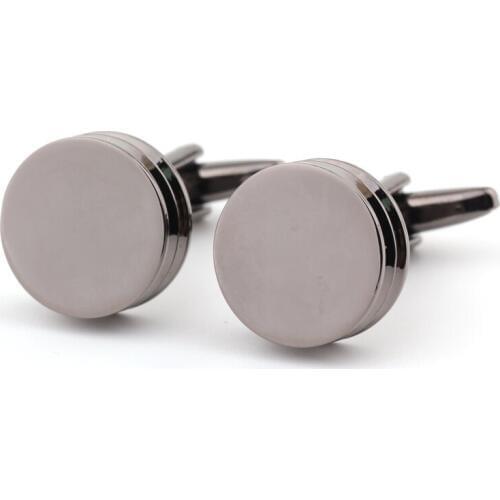 Environmental protection electroplating metal circular black cufflinks cuff factory direct sale free shipping