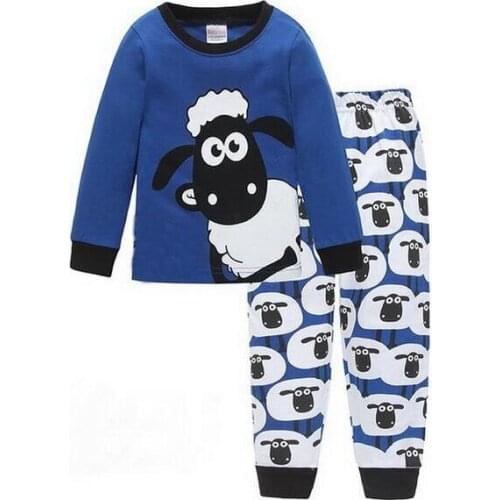 Hot Sale Cartoon Short Sleeve Boys Kids Pajamas Suits Autumn New Girls Lovely Sleepwear Sets Childrens Underwear Home Clothing