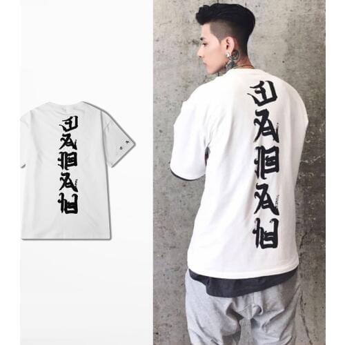 2017 hip hop fashion T-shirt printing Chinese characters in the summer of 2017 men and women T-shirt tee shirt US XS - XL size