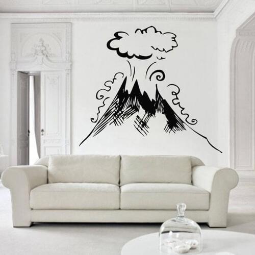 Wall Decal Volcano Lava Smoke Fire Nature Hawaii Nature Vinyl Art Wall Stickers Home Decor Living Room Office Decoration D751