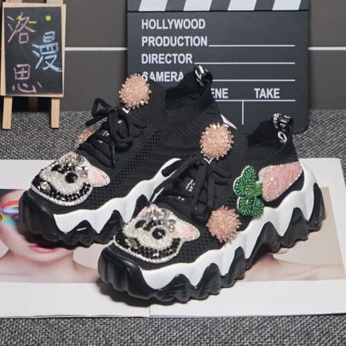 2021 spring and summer new heavy industry old shoes wild knitted tide brand thick-soled casual sports shoes women