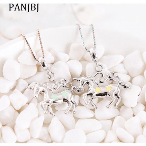 New 100% 925 Sterling Silver Bead Charm Unicorn With Star Pendant Enamel Charms Beads Fit Pandora Bracelet Women Diy Jewelry