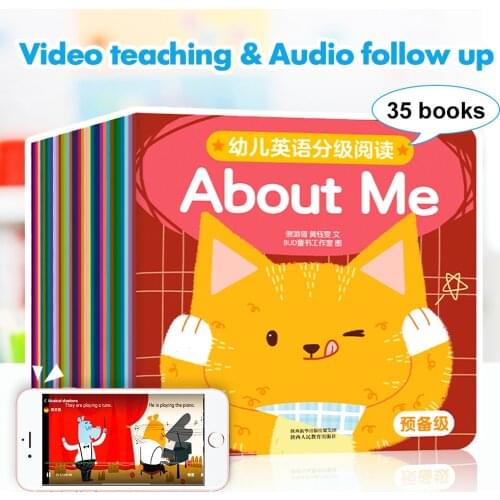 35 Books/set Pre-level Baby Learning English Story Picture Reading Books for Kids Pre K Learning Educational Toys for Children