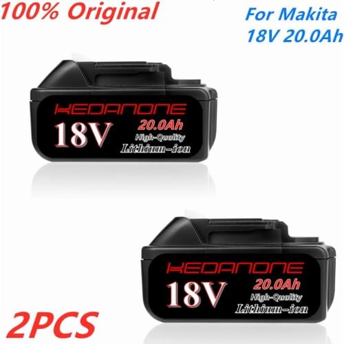 2PCS 18V 20.0Ah Rechargeable Battery 20000mah LiIon Battery Replacement Power Tool Battery for MAKITA BL1860 BL1830+3A Charger