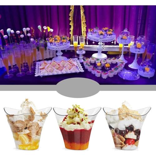 50Pcs 60/135ml Plastic Cups Ice Cream Bowl Dessert Tableware Cake Container for Jelly Cup Party Kitchen Accessories
