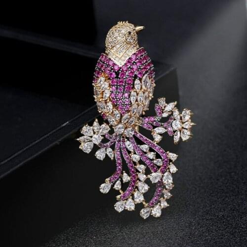 Luxury Famous Brand Design Vintage Bird Brooches Pin Women Jewelry Badges Fashion Cloth Decors Accessories