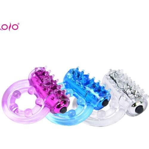 OLO Couple Sexy Toy, Elastic Delay Ring, Vibrating Cock Stretchy Intense Clit Stimulation, Premature Ejaculation Lock Vibrator