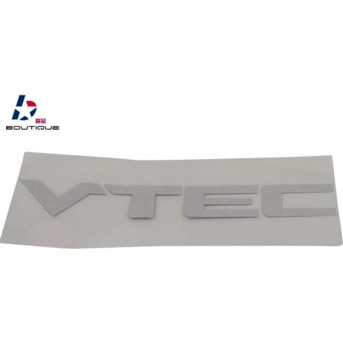 Silver White VTEC for Civic Accord Si Door Fender Emblem Badge Sticker