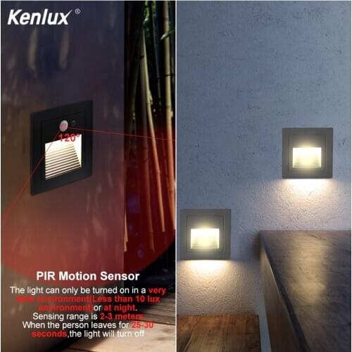 Led Sensor stair light recessed step lights 3W square & round outdoor & indoor waterproof fashion wall corner lamp night lamp