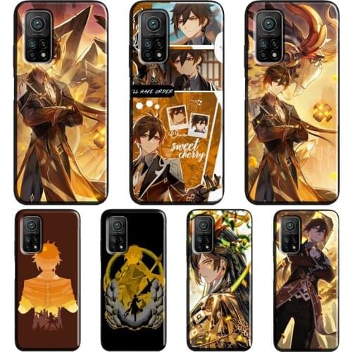 Zhongli genshin impact Case For POCO F3 F2 M3 X3 Pro Cover For Xiaomi Mi 11 Lite Ultra Mi 10T Pro Mi Note 10 Lite