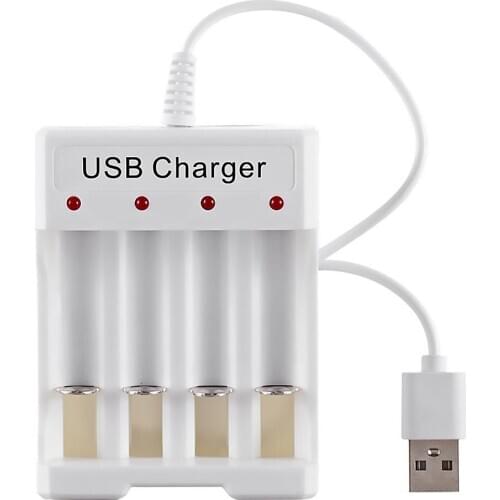 4 Slots USB DC Battery Charger Light Weight Safety Wear Resistance for Nickel Hydrogen AA AAA Rechargeable Battery