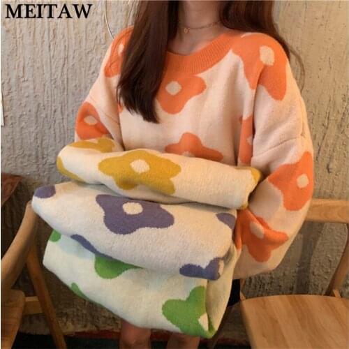 2021 Basic O Neck Women Knitted Jumper Ladies Korean Harajuku Long Sleeve Loose Pullover Sweater Female Streetwear