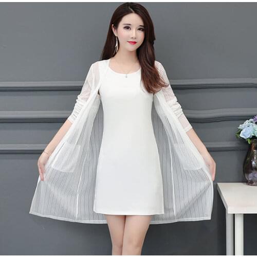 2021 Summer Women Lace Mesh Blouse Sun Protection Sheer Long Cardigan Solid Jacket Coat Female Long-Sleeve Casual Shawl Top X95