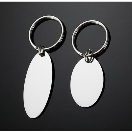 3Pcs/Lot Stainless Steel Mirror Polish Oval Blank Bar Key Ring Key Chain DIY Jewelry Gifts Gold Color