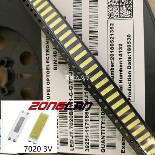 50PCS AZONG LAN LIGHT FOR JUFEI LED Backlight 7020 3V 54LM Cool white LCD Backlight for TV TV Application 01.JT.7020BPW1-C-N
