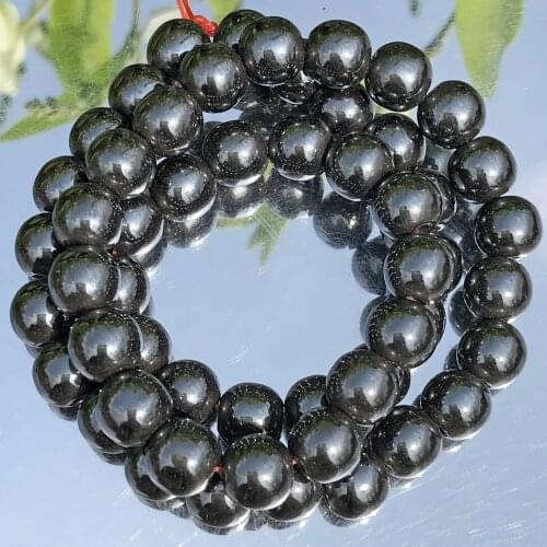 AAA Natural Stone Black Hematite Bead Smooth Round Loose Spacer Beads For Jewelry Making DIY Bracelet Accessories 2/3/4/6/8/10mm