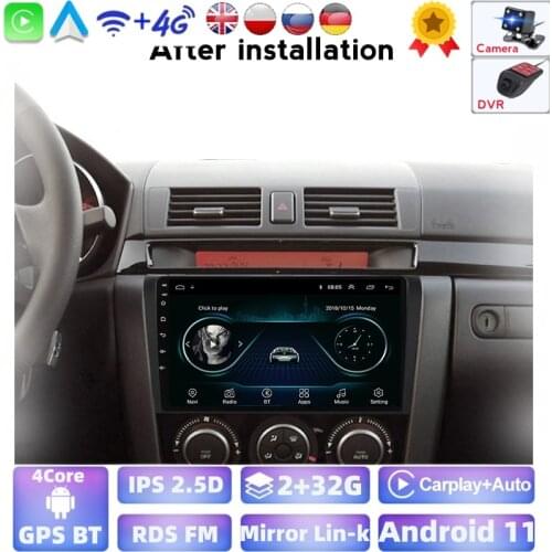 WIFI 2+32G Android For Mazda 3 2004-2009 Mazda3 Car DVD GPS Radio Stereo Quad Core 2 Din Car Multimedia Radio Player