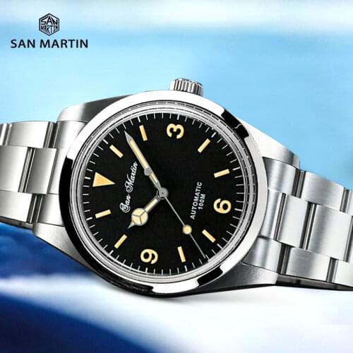 San Martin 39mm Explore Climbing Men Watch Retro Luxury Sapphire NH35 Automatic Mechanical Watches 10Bar Luminous Sports Watch