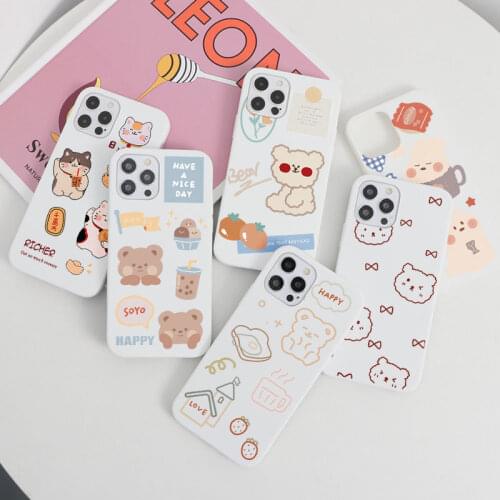 Cute Cartoon Bear Case For Xiaomi Redmi Note 9 8 7 10 Pro 8T S 6 5 9C Mi Poco X3 NFC F3 A3 11 9 SE 9T 10 10T Lite TPU Back Cover