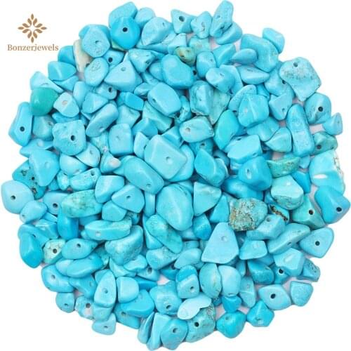 Quality 5-8mm High Pretty Blue Turquoises Chip Gravel Stone Beads For DIY Gems Loose Beads Jewelry Making