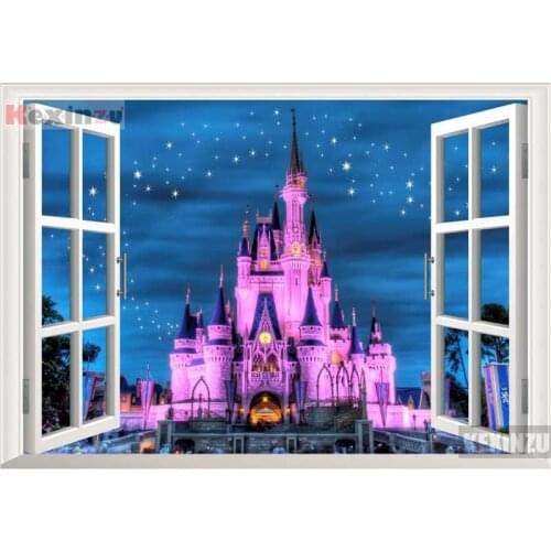 Kexinzu Full Square/Round 5D Diy Diamond Painting Cross Stitch "Window Scenery " Diamond 3D Embroidery Mosaic Home Decor 028