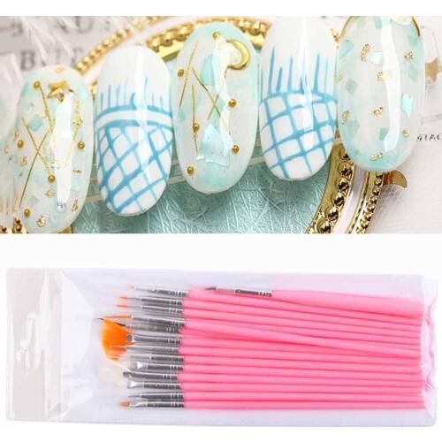 15pcs Nail Brush For Manicure Gel Brush For Nail Art Brush For Gradient For Gel Nail Polish Painting Drawing Manicure Set
