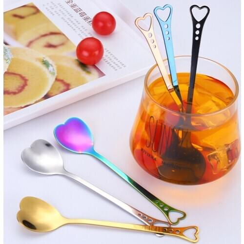 Stainless Steel Coffee Spoon Creative Love Shape Mixing Spoon Dessert Mini Spoon for Ice Cream Restaurant Hotel cuillere a cafe