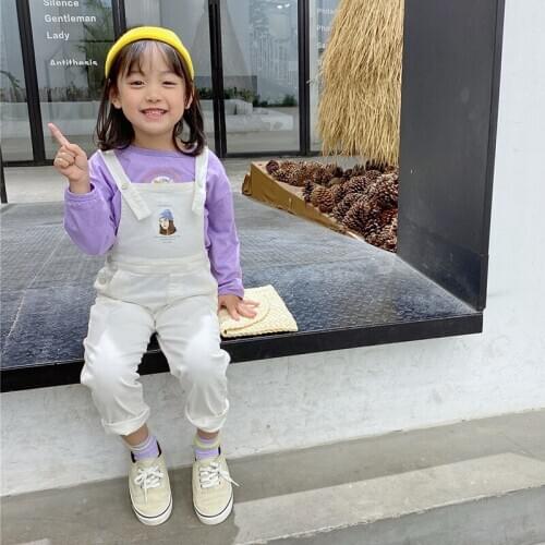Toddler Girl Overalls Fashion Korean Jumpsuits For Girl Casual Buttons Kids Trousers 3 4 5 6 7 Years Children Pants 2020 Autumn