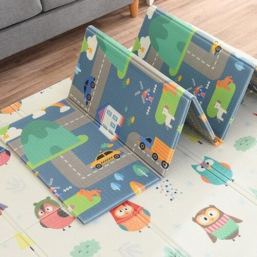 Crawling Mat Infant Foldable Baby Play Mat XPE Foam Waterproof Cartoon Double-side Kids Room Carpet Rug Developing Mats