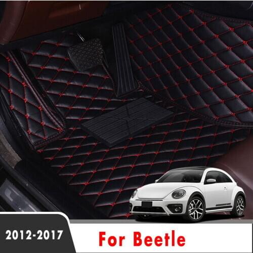 Carpets Car Floor Mats For Beetle 2017 2016 2015 2014 2013 2012 Auto Styling Leather Custom Protector Covers For Volkswagen vw