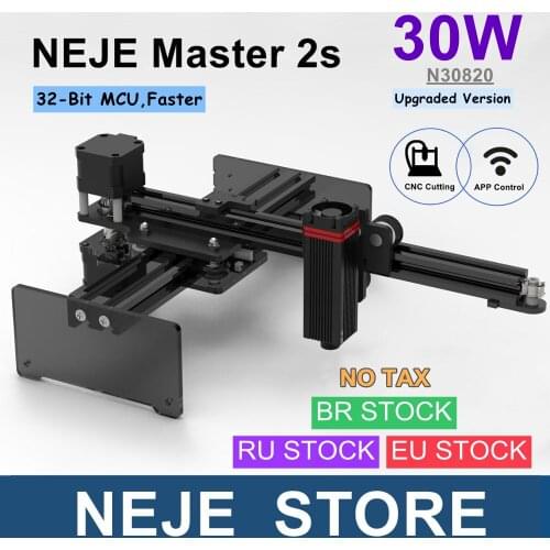 NEJE Master 2s N30820 30W CNC Laser Engraving Cutting Machine Portable Wood Engraver Cutter Printer Router APP Control Bluetooth