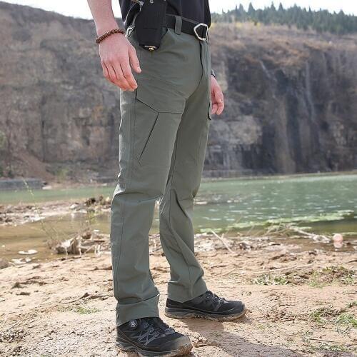 Summer Outdoor Thin Fast Dry Waterproof Hiking Long Trousers Men Climbing Sports Elastic Quick Dry Tactical Pants Cargo Overalls