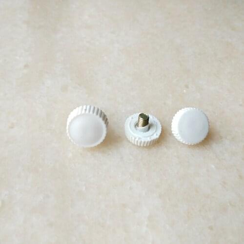 M4x5mm/10mm Screw with plastic head Thumb Screws flat Head Slotted Fastener Plastic white Plastic hand screws