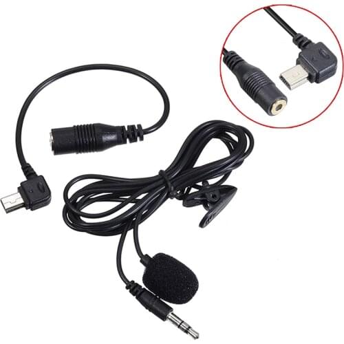 MAYITR 1pc Portable Mini Microphone + Adapter Cable 3.5mm Wired Clip-on Microphones For G-oPro H-ero 3/3+ /4