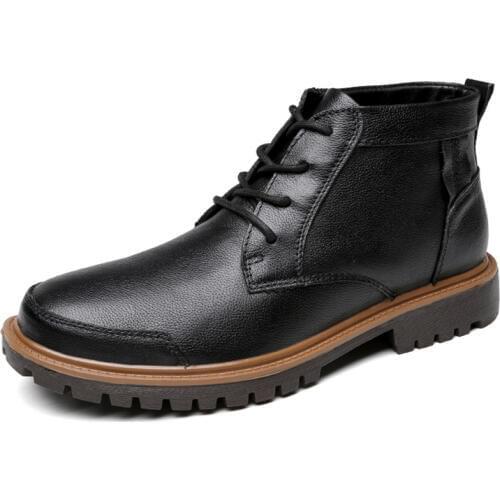 2019 Mens Boots Martin Leather Winter Warm Shoes Luxury New Style Fashion Motorcycle Mens Ankle Boots Autumn Men Oxfords Shoes